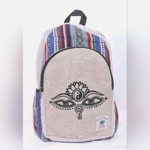 Colorful Handmade THC Free Pure Hemp Unisex Bag- Made in NEPAL, ONE SIZE